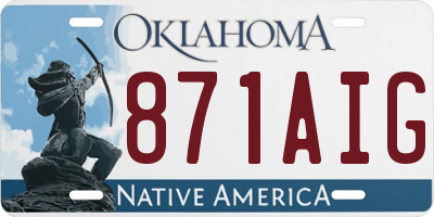 OK license plate 871AIG