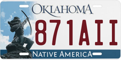 OK license plate 871AII