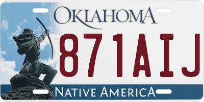 OK license plate 871AIJ