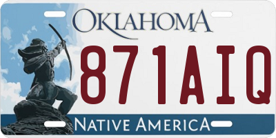 OK license plate 871AIQ