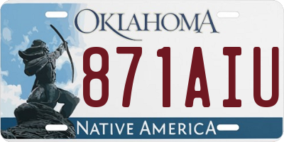 OK license plate 871AIU