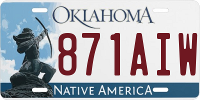 OK license plate 871AIW
