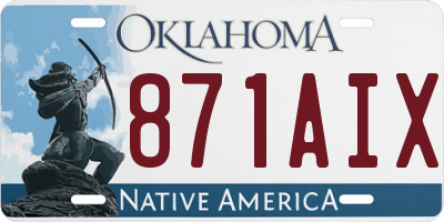 OK license plate 871AIX