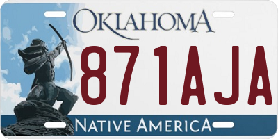 OK license plate 871AJA