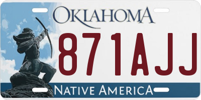 OK license plate 871AJJ