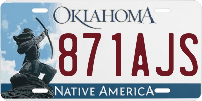 OK license plate 871AJS