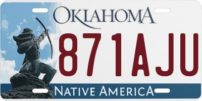 OK license plate 871AJU