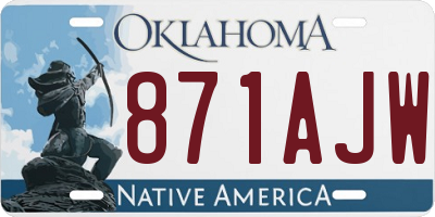 OK license plate 871AJW