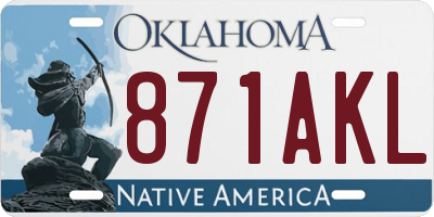 OK license plate 871AKL