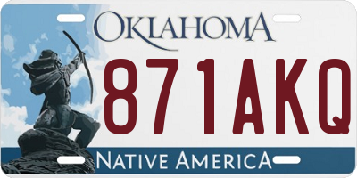 OK license plate 871AKQ