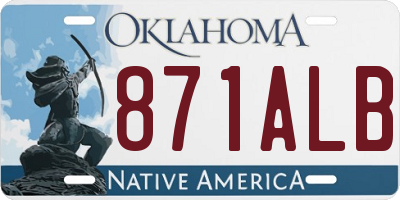 OK license plate 871ALB
