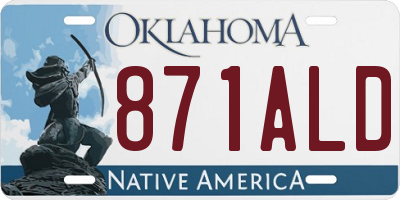 OK license plate 871ALD