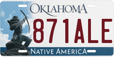 OK license plate 871ALE
