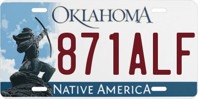 OK license plate 871ALF