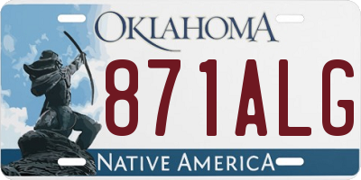 OK license plate 871ALG