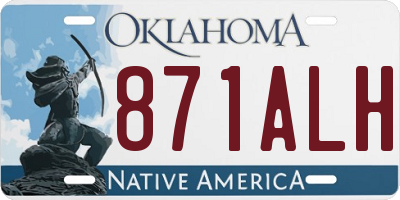 OK license plate 871ALH