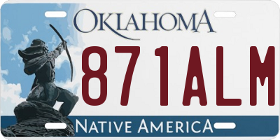 OK license plate 871ALM