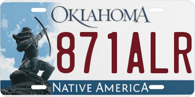OK license plate 871ALR