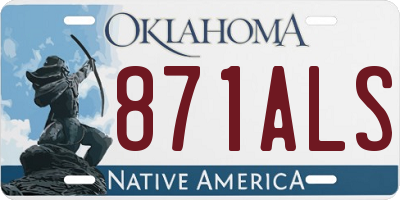 OK license plate 871ALS