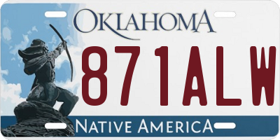 OK license plate 871ALW