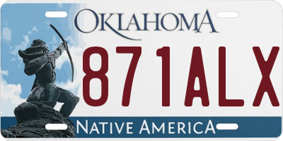 OK license plate 871ALX