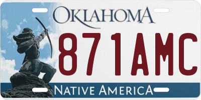 OK license plate 871AMC