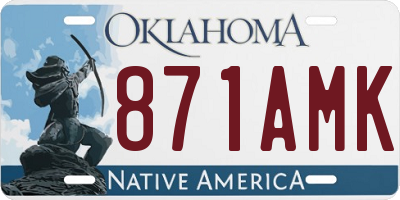 OK license plate 871AMK