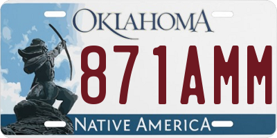 OK license plate 871AMM
