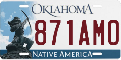 OK license plate 871AMO