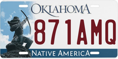 OK license plate 871AMQ