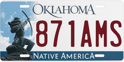 OK license plate 871AMS