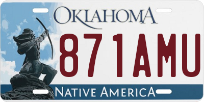 OK license plate 871AMU