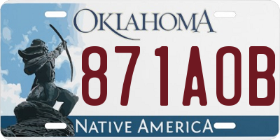 OK license plate 871AOB