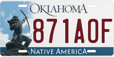 OK license plate 871AOF
