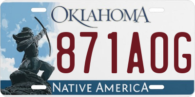 OK license plate 871AOG