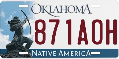 OK license plate 871AOH