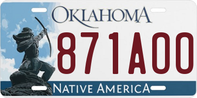 OK license plate 871AOO