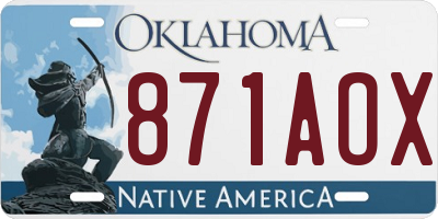 OK license plate 871AOX