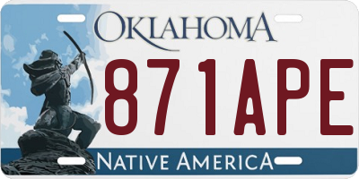 OK license plate 871APE