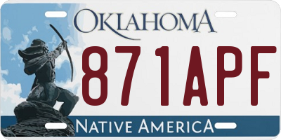 OK license plate 871APF