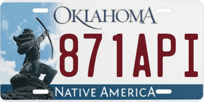 OK license plate 871API