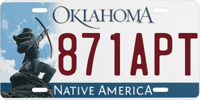 OK license plate 871APT