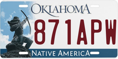OK license plate 871APW