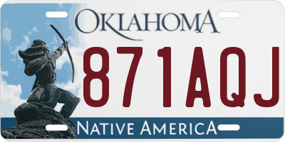 OK license plate 871AQJ