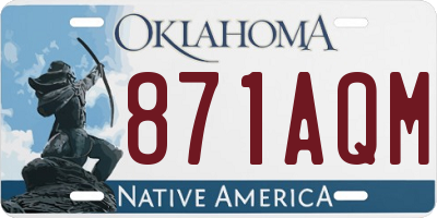 OK license plate 871AQM