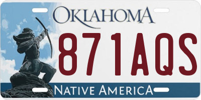 OK license plate 871AQS