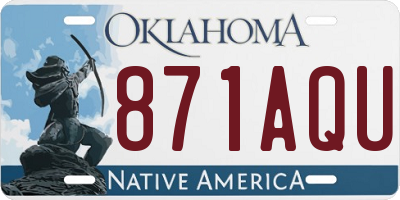 OK license plate 871AQU