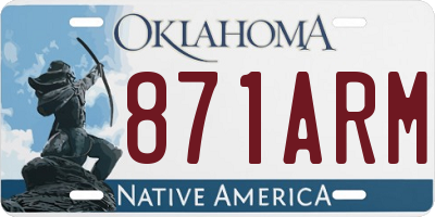 OK license plate 871ARM