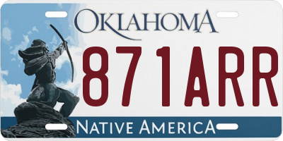 OK license plate 871ARR