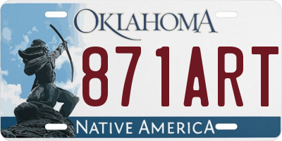 OK license plate 871ART